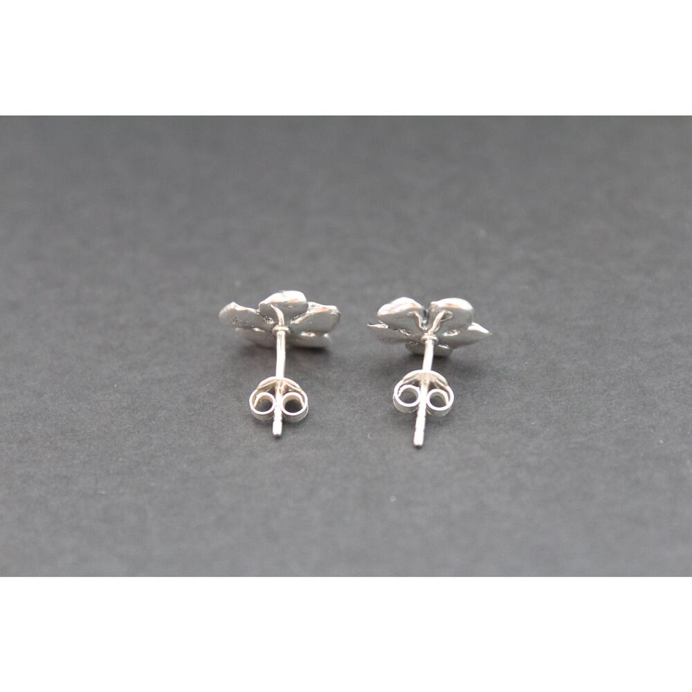 Sterling Silver Cherry Blossom Post Earrings, Sil… - image 3